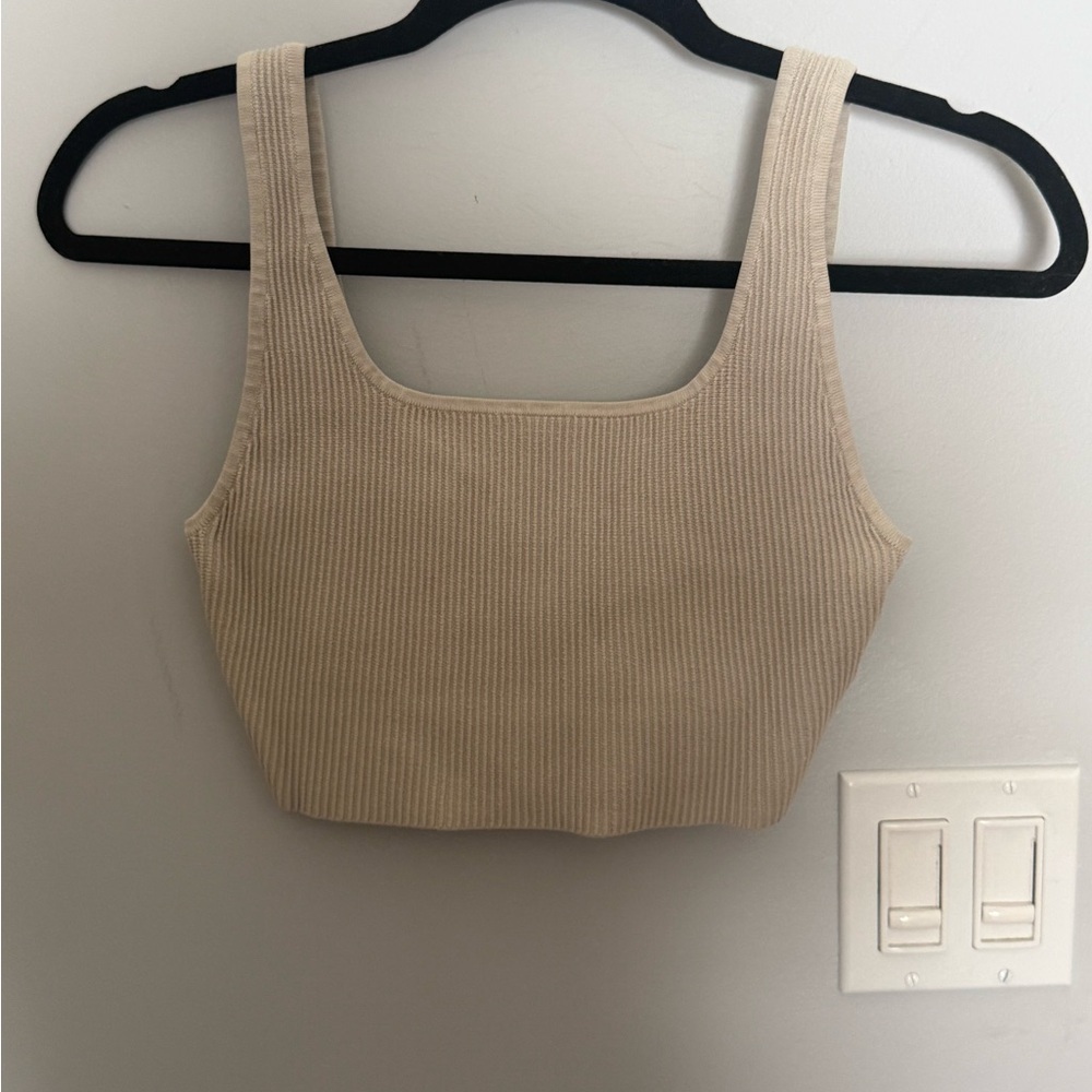 Babaton Sculpt Knit Squareneck Cropped Tank - Picture 3 of 7
